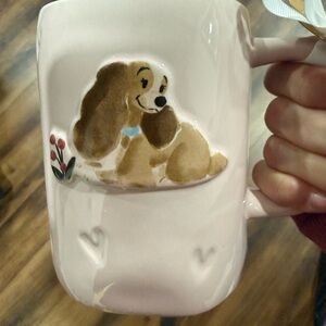 Disneys Lady and the Tramp Pink - Ceramic Mug Rae Dunn